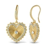 Jessica Simpson Heart Drop Earrings With Rhinestones In Gold