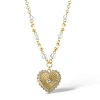 Jessica Simpson Heart Necklace With Clear Crystal Embellishments, 16" + 2" In Gold
