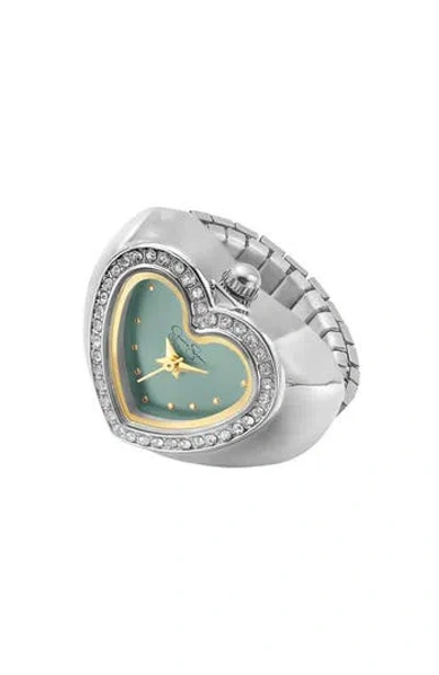 Jessica Simpson Heart Ring Watch, 20mm In Metallic
