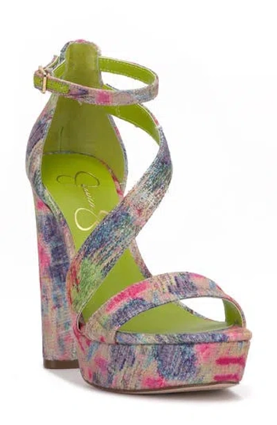 Jessica Simpson Iley Ankle Strap Platform Sandal In Garden Dream