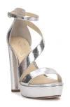 Jessica Simpson Iley Ankle Strap Platform Sandal In Silver