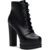 Jessica Simpson Imala Womens Faux Leather Ankle Combat & Lace-up Boots In Black