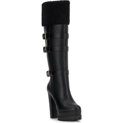Jessica Simpson Imerald Faux Shearling Knee High Platform Boot In Multi