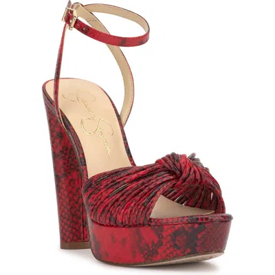 Jessica Simpson Immie Platform Sandal In Red Muse