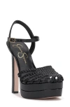 Jessica Simpson Inaia Womens Woven Faux Leather Pumps In Black