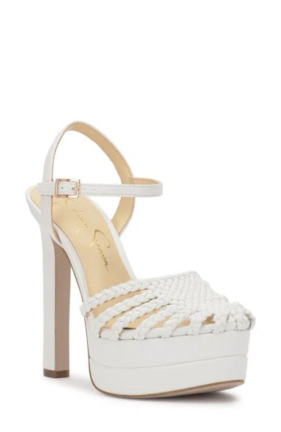 Jessica Simpson Inaia Basketweave Pump In Bright White