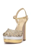 Jessica Simpson Inaia Basketweave Pump In Silver/gold