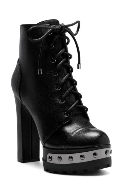 Jessica Simpson Irella Platform Combat Boot In Black Leather