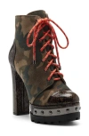 Jessica Simpson Irella Platform Combat Boot In Brown Combo Suede