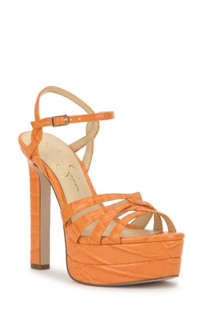 Jessica Simpson Itzari Ankle Strap Platform Sandal In Orange