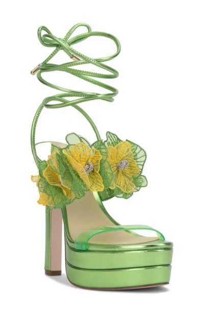 Jessica Simpson Iyla Ankle Wrap Platform Sandal In Bright Green