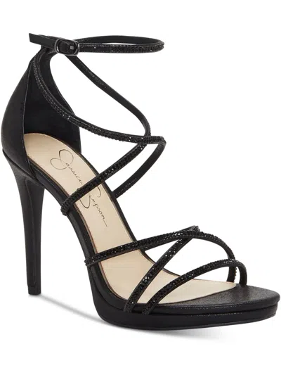Jessica Simpson Jaeya Womens Rhinestone Strappy Dress Sandals In Multi
