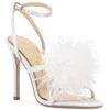Jessica Simpson Jenevya Womens Suede Feathers Ankle Strap