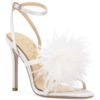 Jessica Simpson Jenevya Womens Suede Feathers Ankle Strap