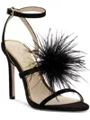 JESSICA SIMPSON JENEVYA WOMENS SUEDE FEATHERS ANKLE STRAP