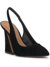 JESSICA SIMPSON JILES WOMENS FAUX SUEDE RHINESTONE SLINGBACK HEELS