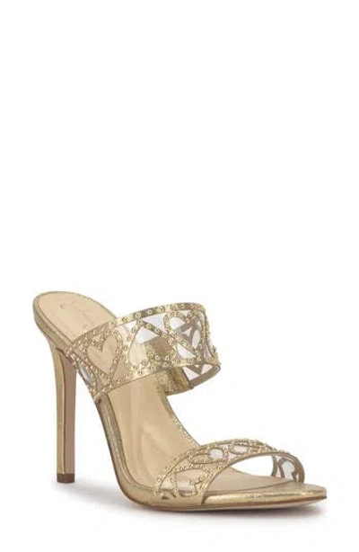Jessica Simpson Jovara Slide Sandal In Gold/ Clear