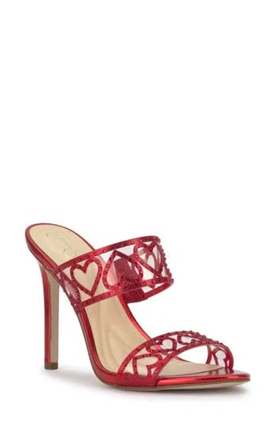 Jessica Simpson Jovara Slide Sandal In Red Muse/ Clear