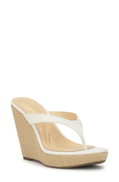 Jessica Simpson Jyseta Platform Wedge Flip Flop In White