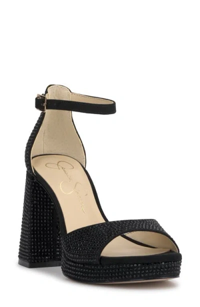 Jessica Simpson Kaliah Ankle Strap Platform Sandal In Black