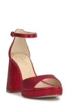 Jessica Simpson Kaliah Ankle Strap Platform Sandal In Red Muse