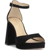 Jessica Simpson Kaliah Womens Shimmer Faux Suede Ankle Strap In Black