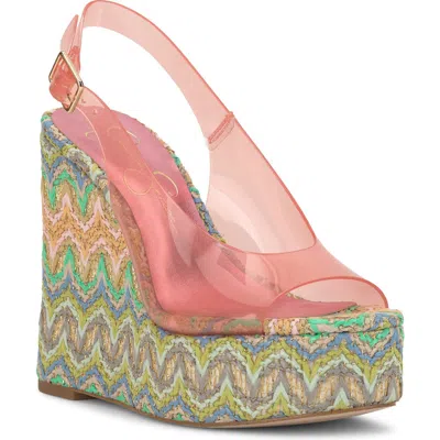 Jessica Simpson Kaliese Slingback Platform Wedge Sandal In Multi
