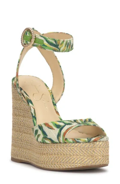 Jessica Simpson Kamindi Platform Wedge Sandal In Green