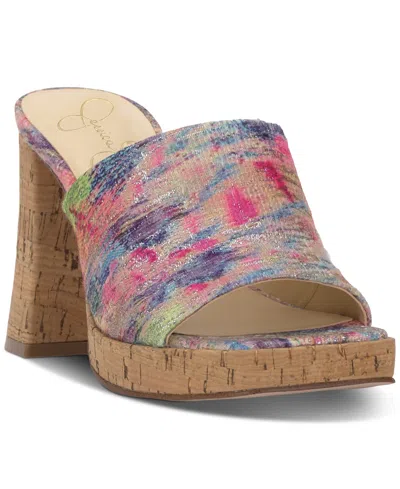 Jessica Simpson Kashet Platform Block-heel Dress Sandals In Bright Multi