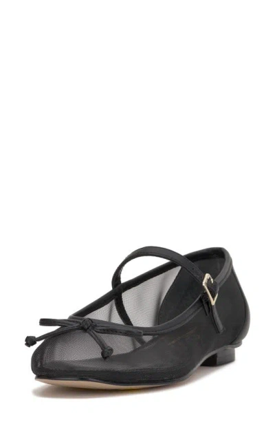 Jessica Simpson Katelind Mary Jane Flat In Black Faux Leather