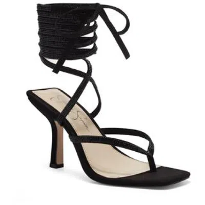 Jessica Simpson Kelsa2 Womens Faux Suede Strappy Evening Sandals In Black