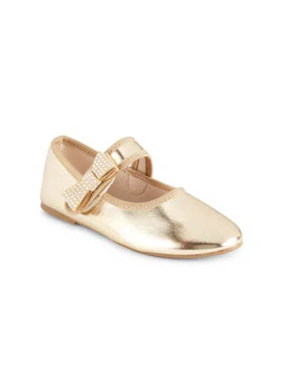 Jessica Simpson Babies' Kid's Amy Metallic Mary Janes In Gold