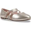Jessica Simpson Toddler And Big Girls Amy Double Strap Ballet Flat In Soft Gold