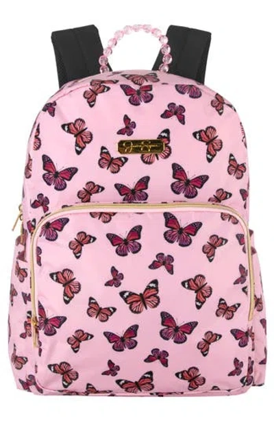 Jessica Simpson Kids' Butterfly Print Backpack In Pink