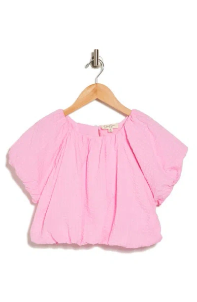 Jessica Simpson Kids' Cotton Seersucker Top In Pink