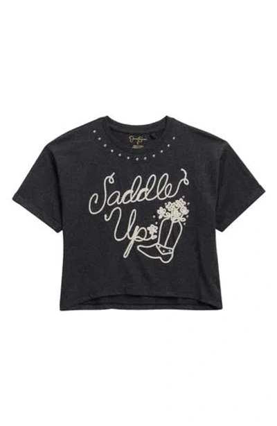Jessica Simpson Kids' Cuff Graphic T-shirt In Black