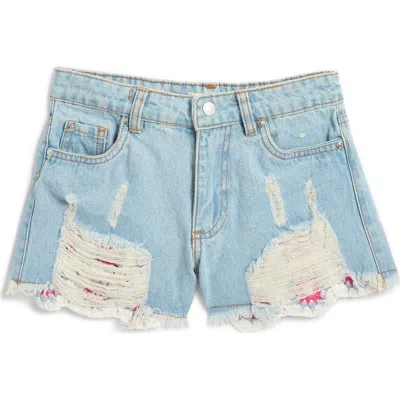 Jessica Simpson Kids' Distressed Denim Shorts In Lt Vintage Wash