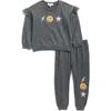 Jessica Simpson Kids' Drapey French Terry Sweater & Joggers Set In Gray