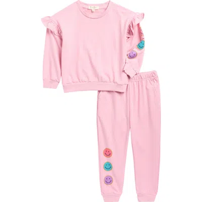 Jessica Simpson Kids' Drapey French Terry Sweater & Joggers Set In Pink