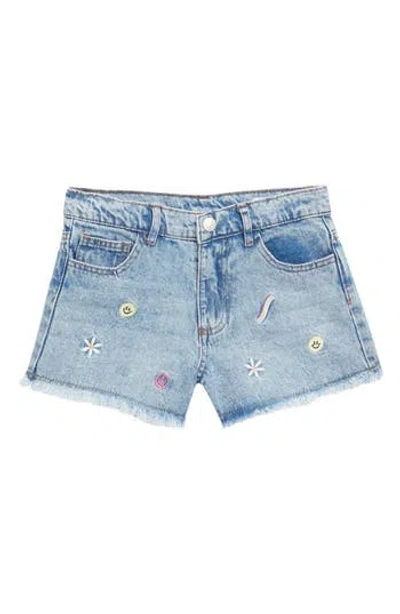 Jessica Simpson Kids' Embroidered Denim Shorts In Light Wash