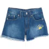 Jessica Simpson Kids' Embroidered Fringe Denim Shorts