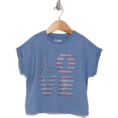 Jessica Simpson Kids' Embroidered Graphic T-shirt In Navy