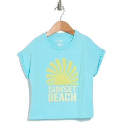 Jessica Simpson Kids' Embroidered Graphic T-shirt In Teal