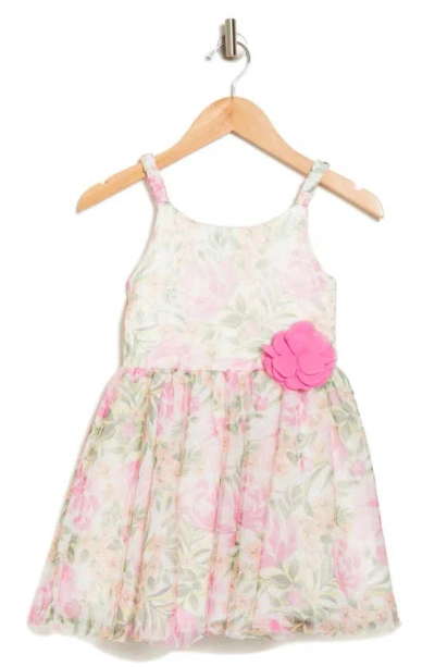 Jessica Simpson Kids' Floral Rosette Dress In Pink