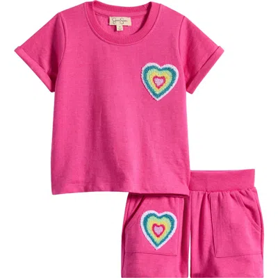 Jessica Simpson Kids' French Terry Top & Shorts Set In Pink
