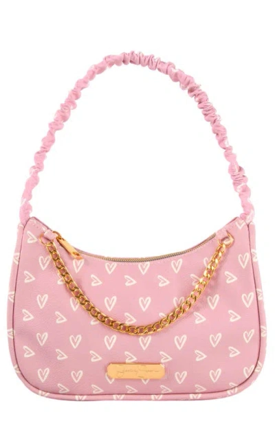 Jessica Simpson Kids' Heart Print Shoulder Bag In Pink