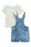Jessica Simpson Kids' Knit Top & Overalls Set In Blue Multi