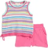 Jessica Simpson Kids' Openwork Tank & Shorts Set In Pink