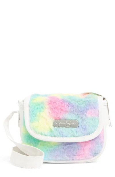 Jessica Simpson Kids' Rainbow Faux Fur Shoulder Bag In White