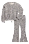 Jessica Simpson Kids' Ribbed Hacci Top & Leggings Set In Animal Print